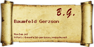 Baumfeld Gerzson névjegykártya